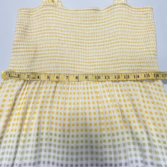 Lauren Conrad Womens Midi Sundress Sz XL Smocked Stretch Gauzy Gingham Coquette - Picture 9 of 12